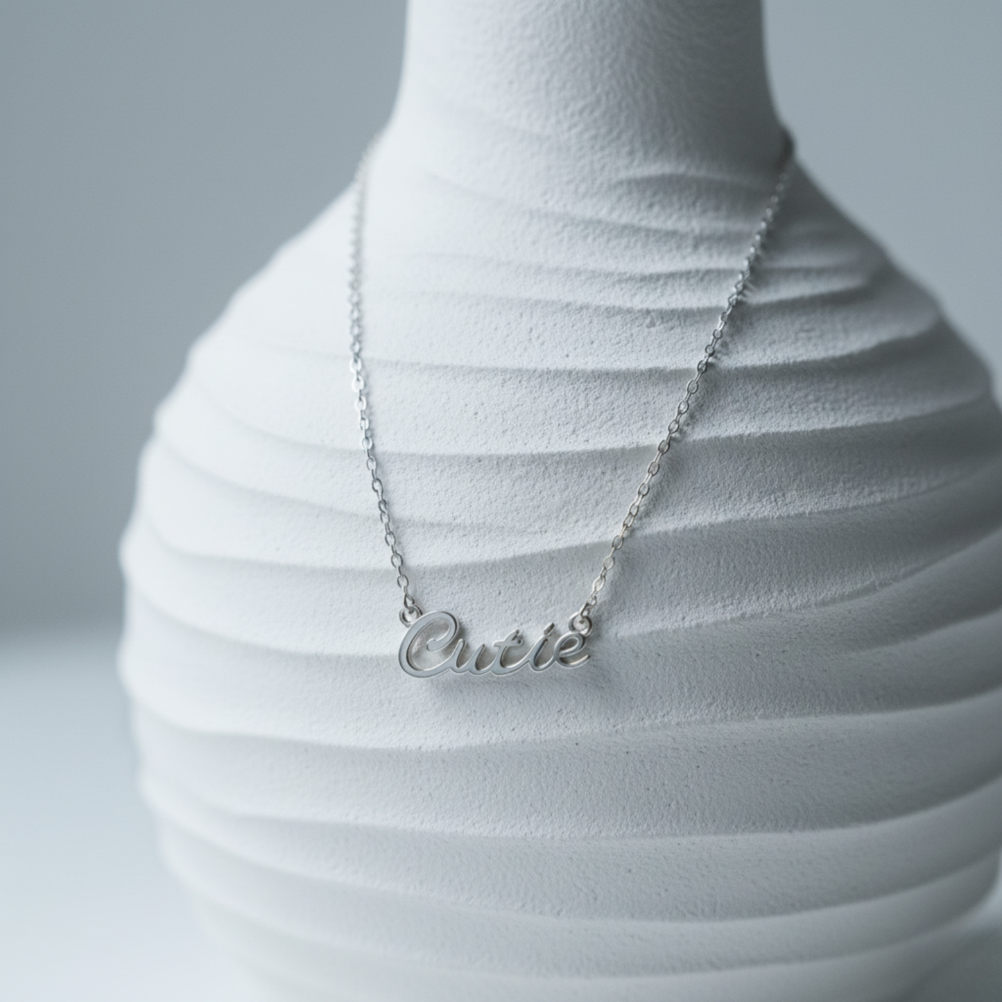 Cutie Script Sentiment Necklace