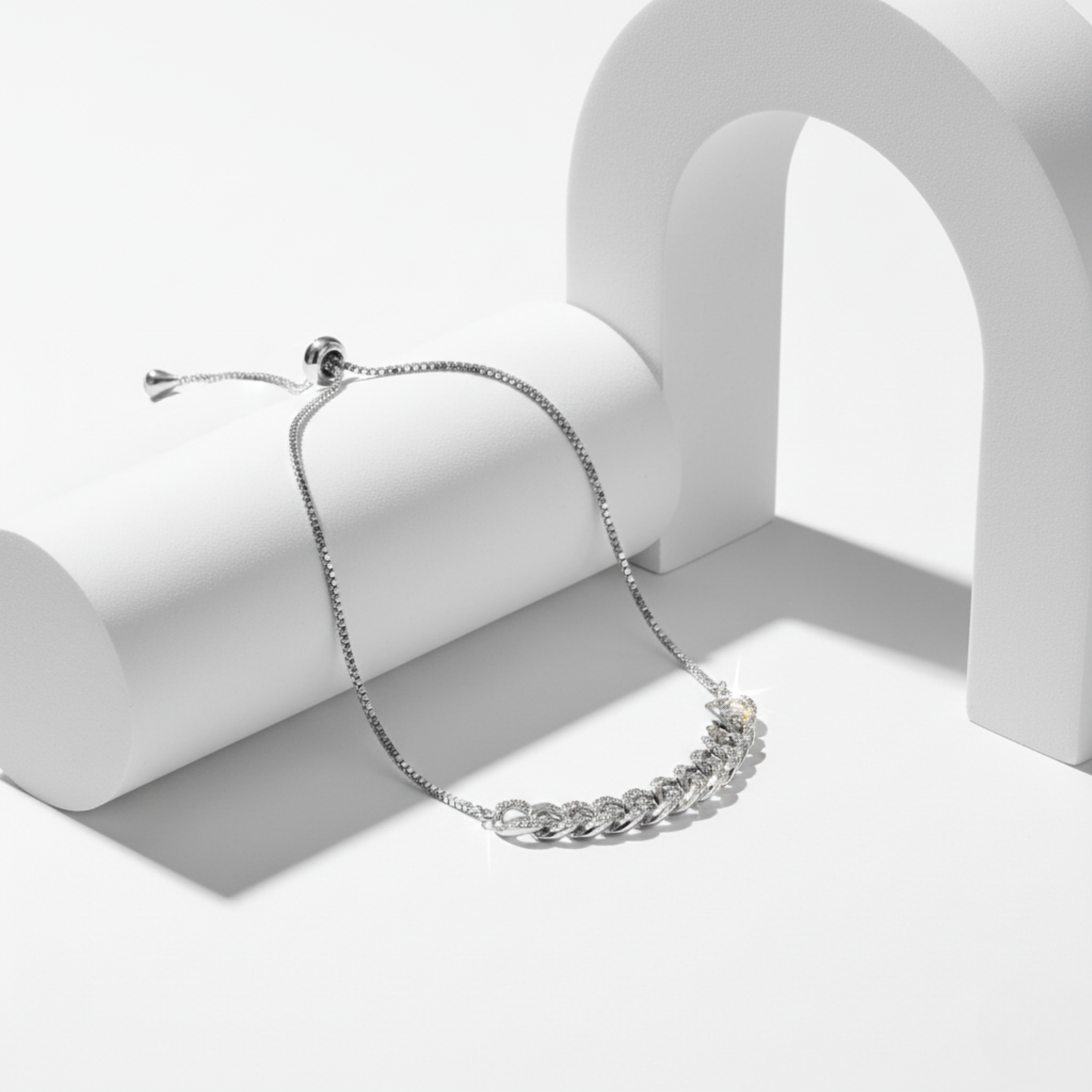 Pavé Link Modern Bolo Bracelet