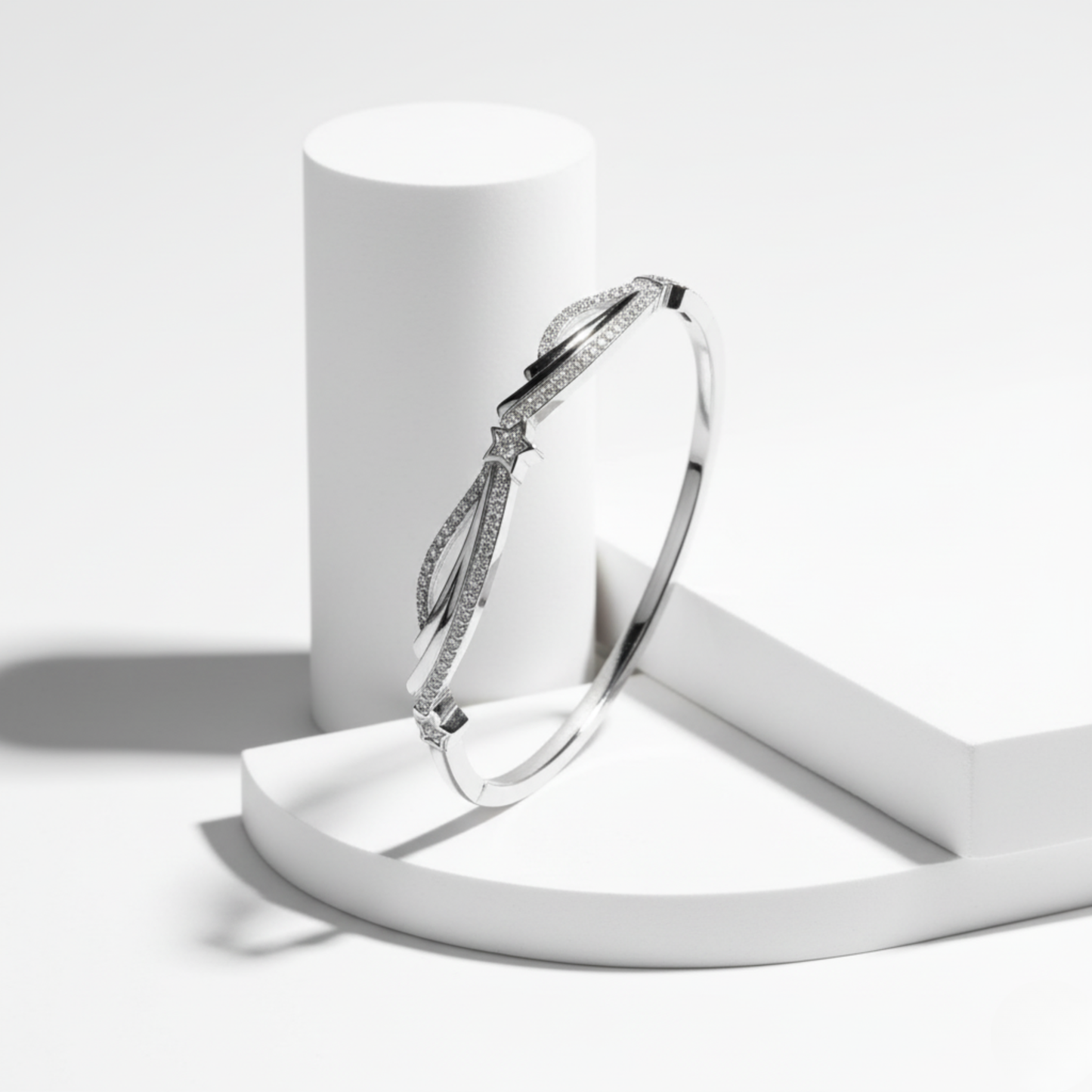 Starlight Ribbon Pave Rigid Bracelet