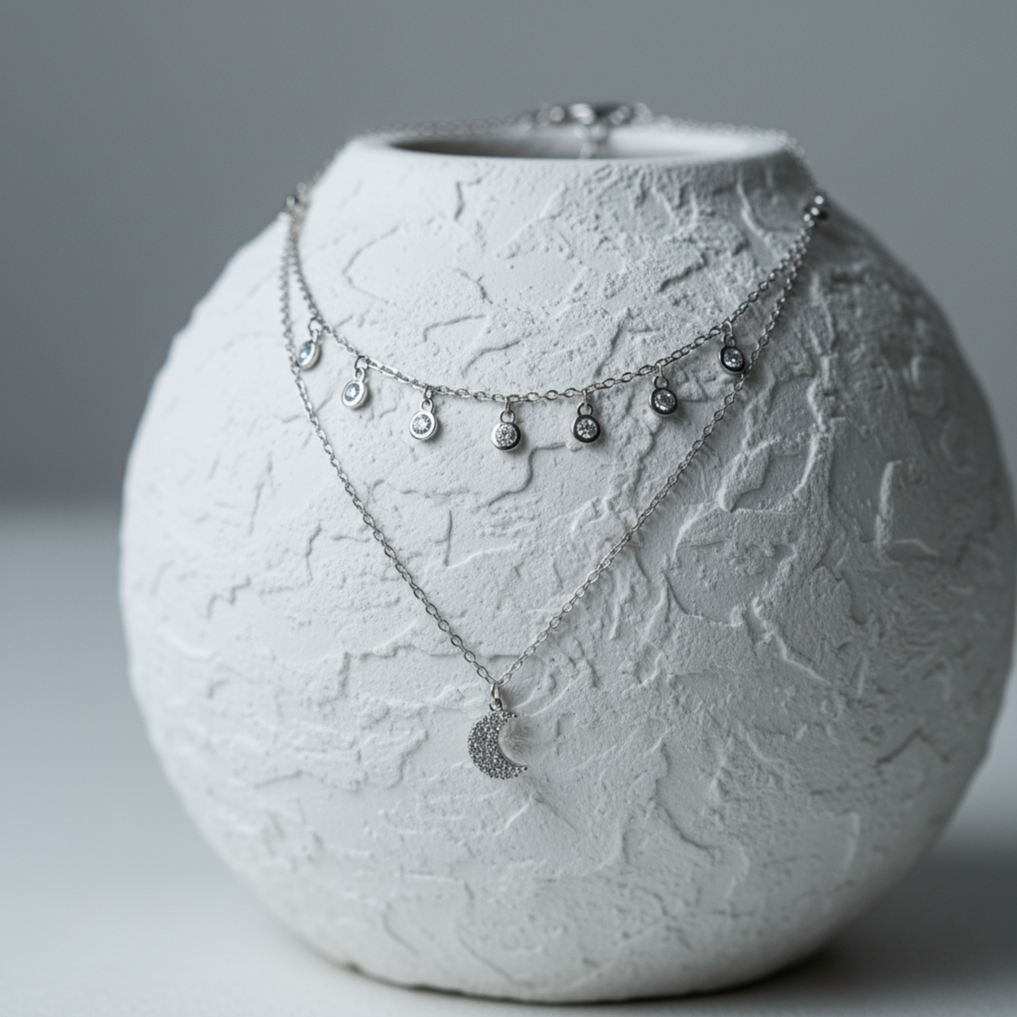 Starlight Layered Crescent Moon Necklace