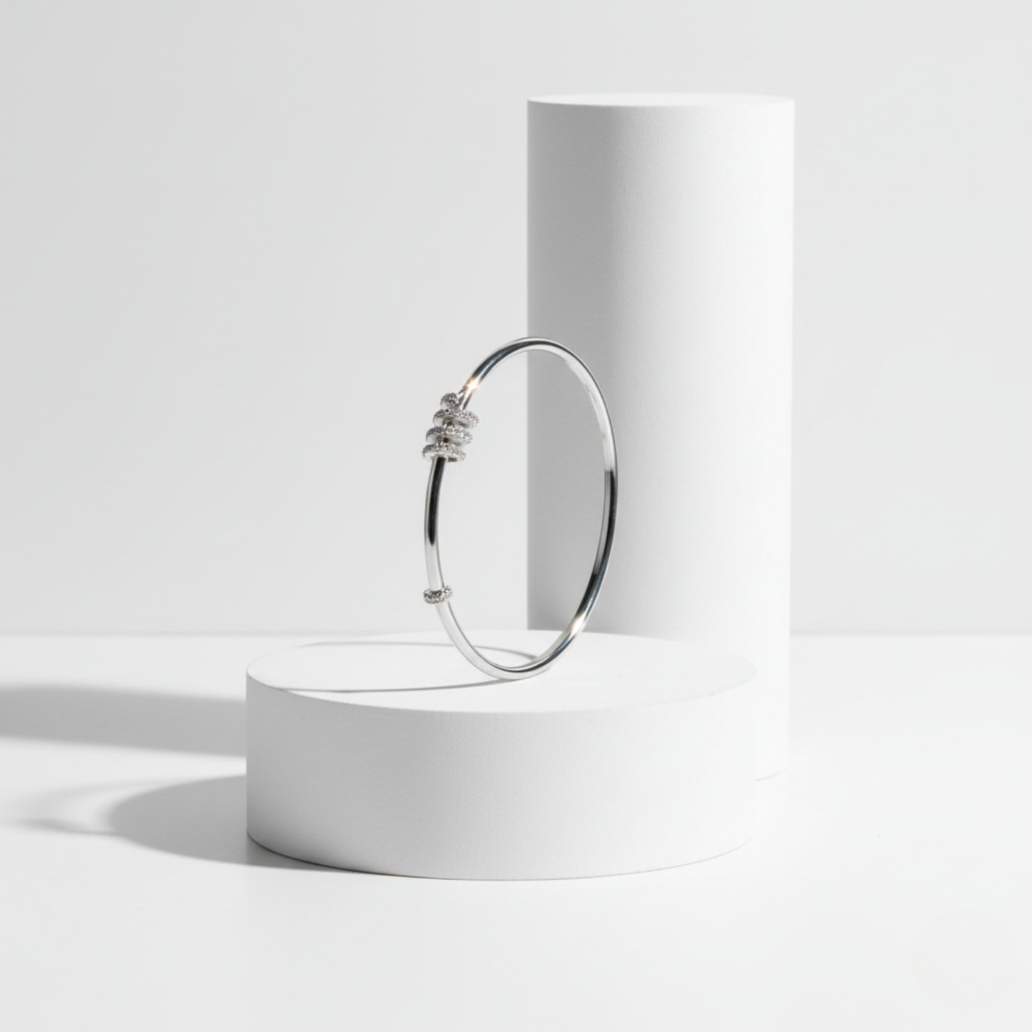 Spiral Pave Stack Rigid Bracelet