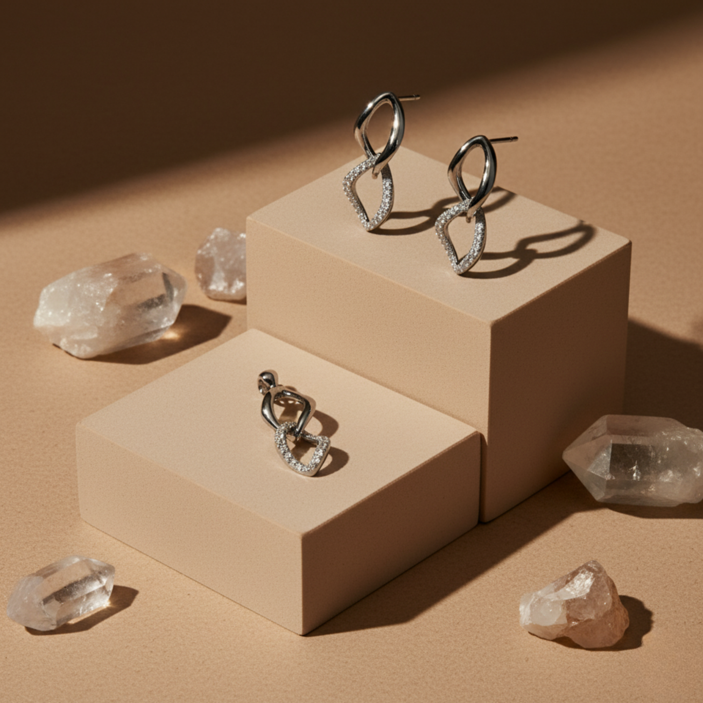 Intertwined Pavé Sterling Set