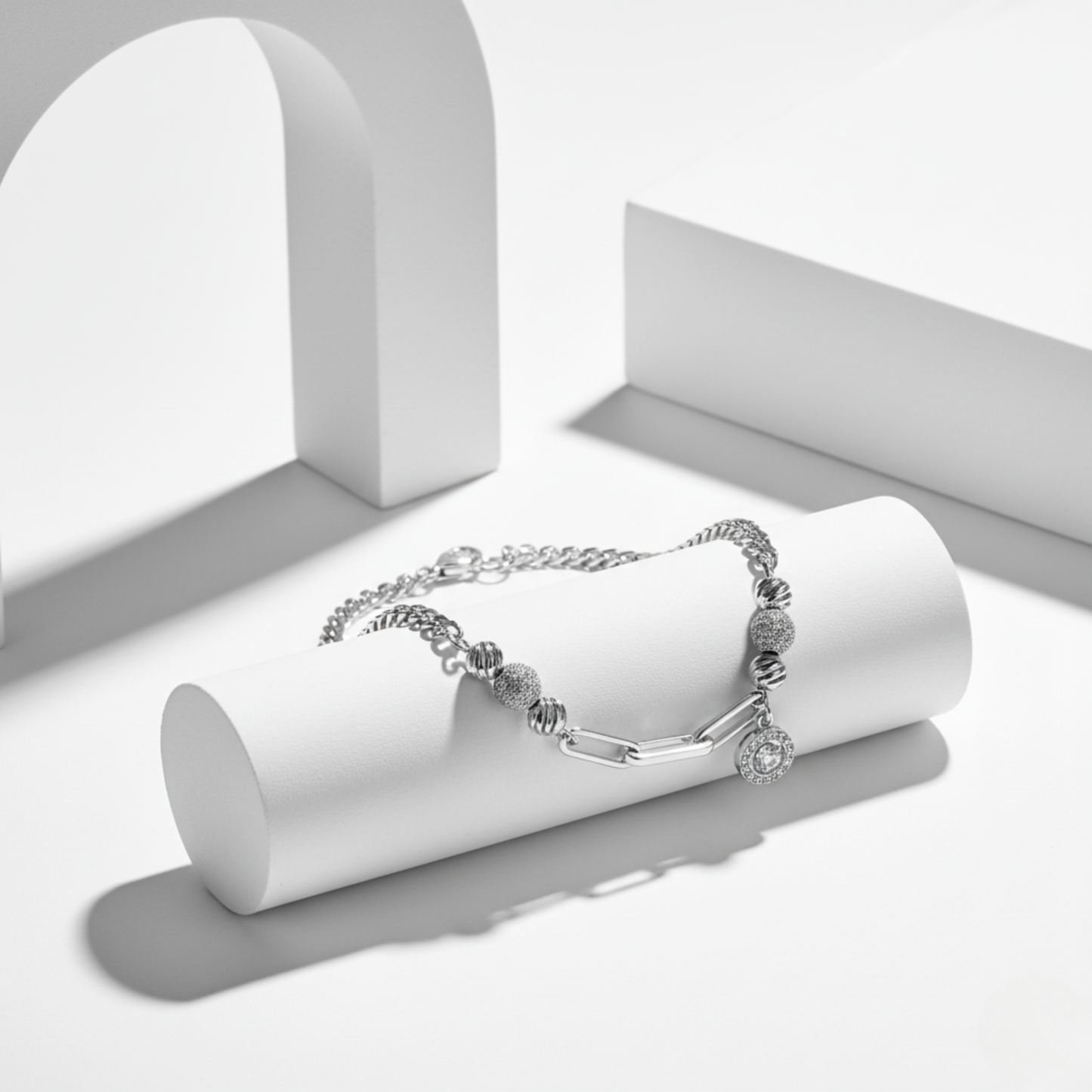 Mixed Chain Dangle Charm Bracelet