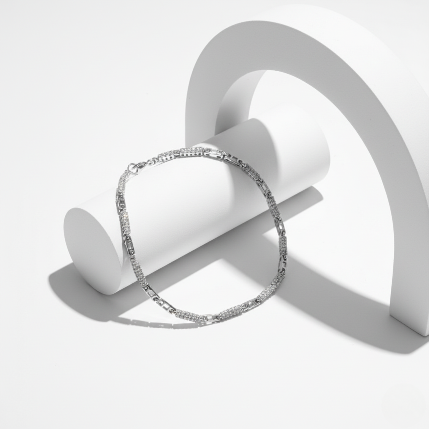 Pavé Line Link Chain Bracelet