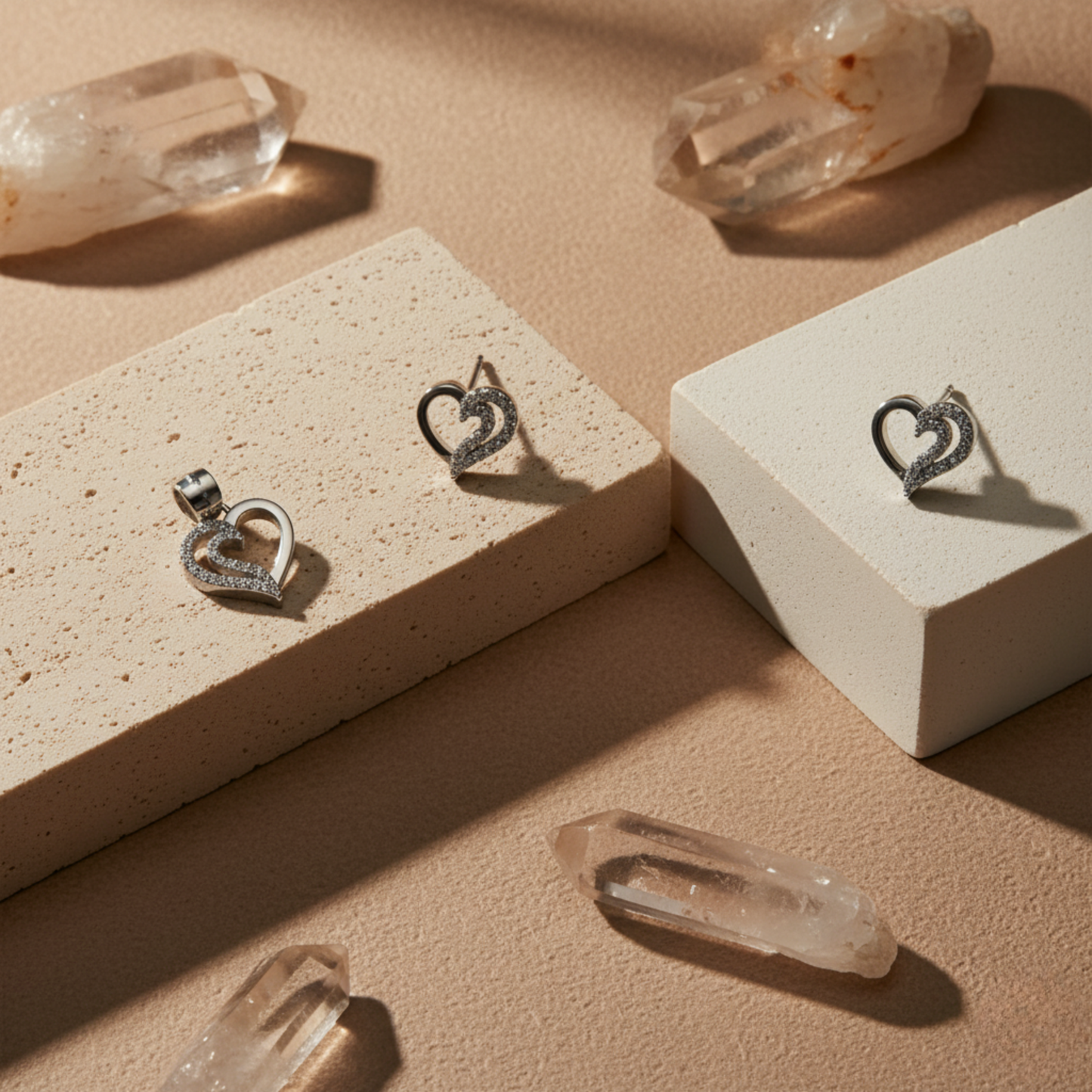 Eternal Embrace Pavé Heart Set