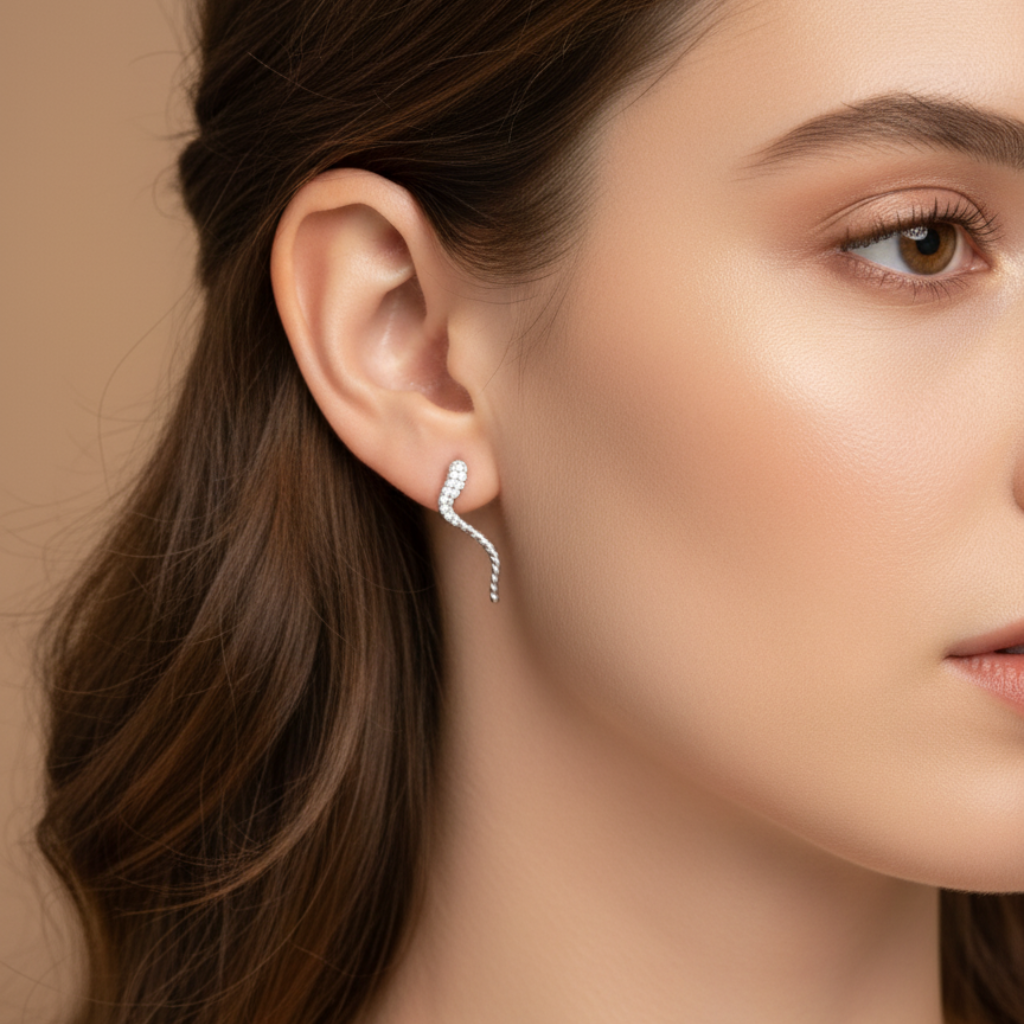 Serpent Pave Sparkle Earrings