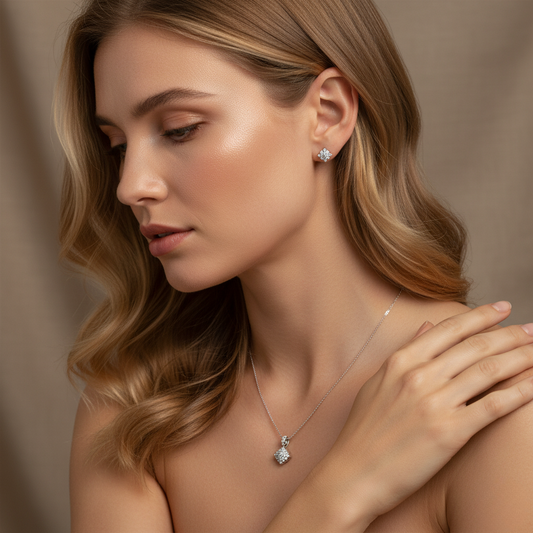 Luxe Pavé Cluster Sterling Set