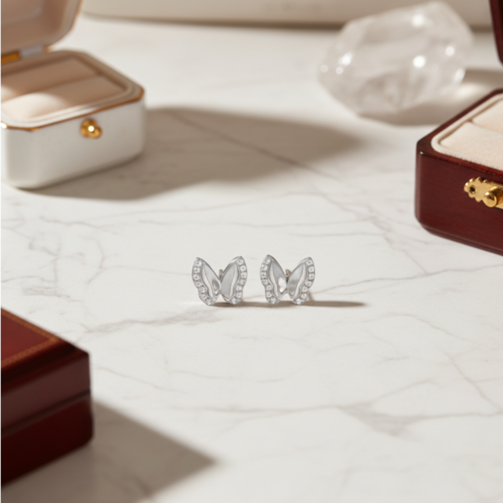 Whisper Wing Pavé Butterfly Studs