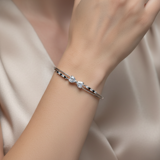 Dual-Tone Bow Rigid Bracelet