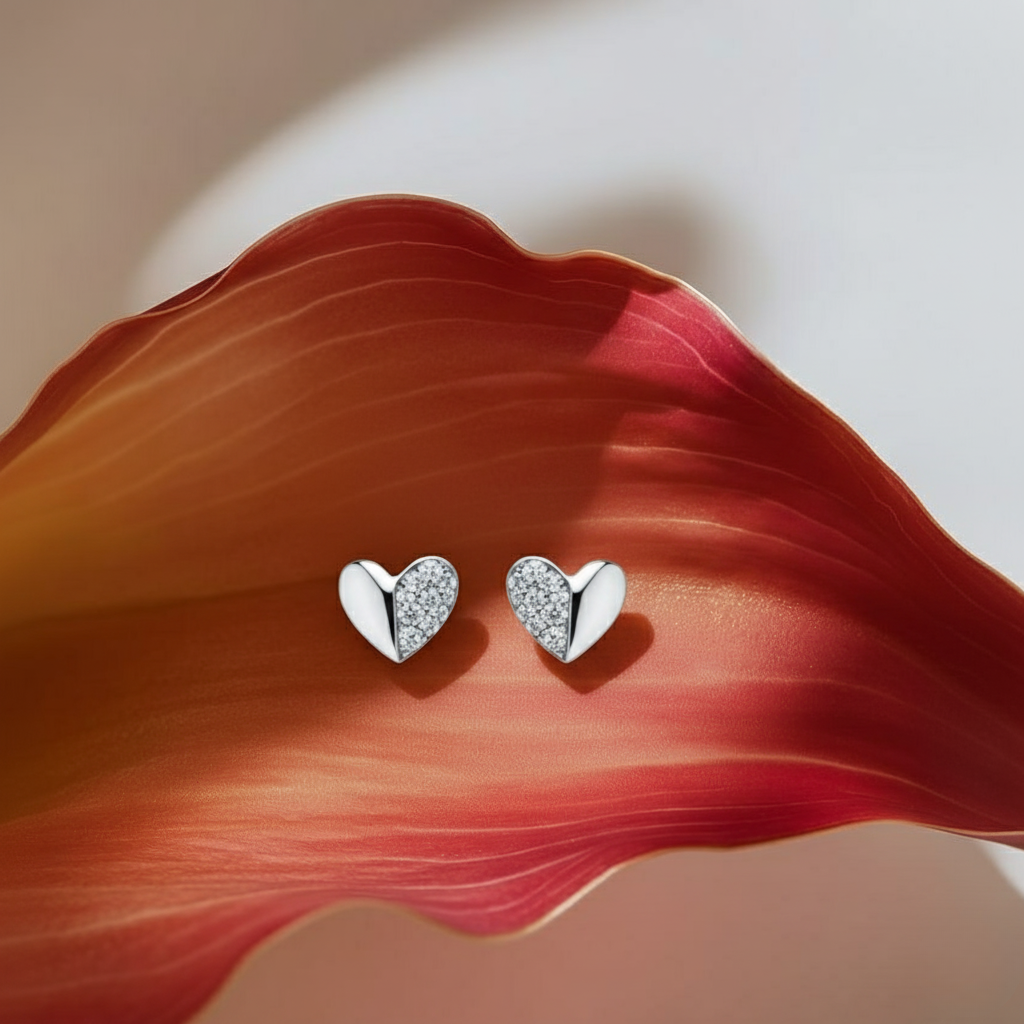 Radiant Love Heart Studs