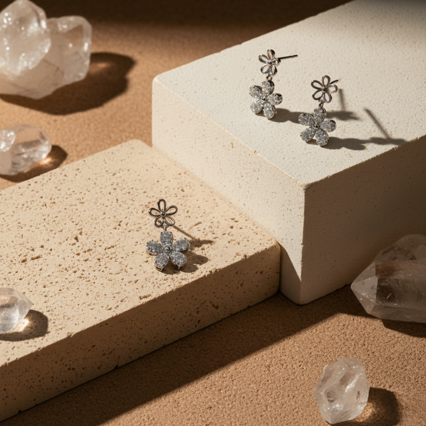 Dainty Daisy Drop Sterling Set