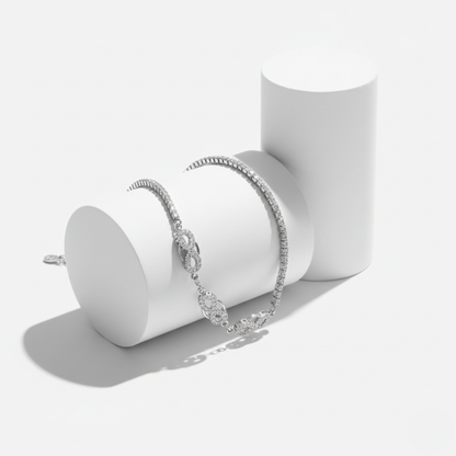 Pavé Infinity Knot Tennis Bracelet