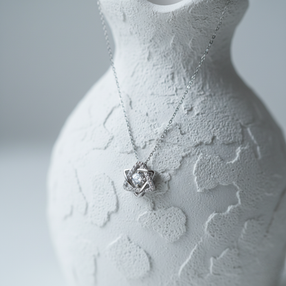 Radiant Star Solitaire Pendant Necklace