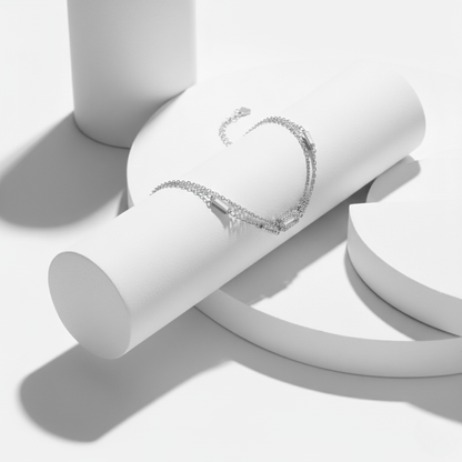Emerald Cut Minimal Dual Chain Bracelet