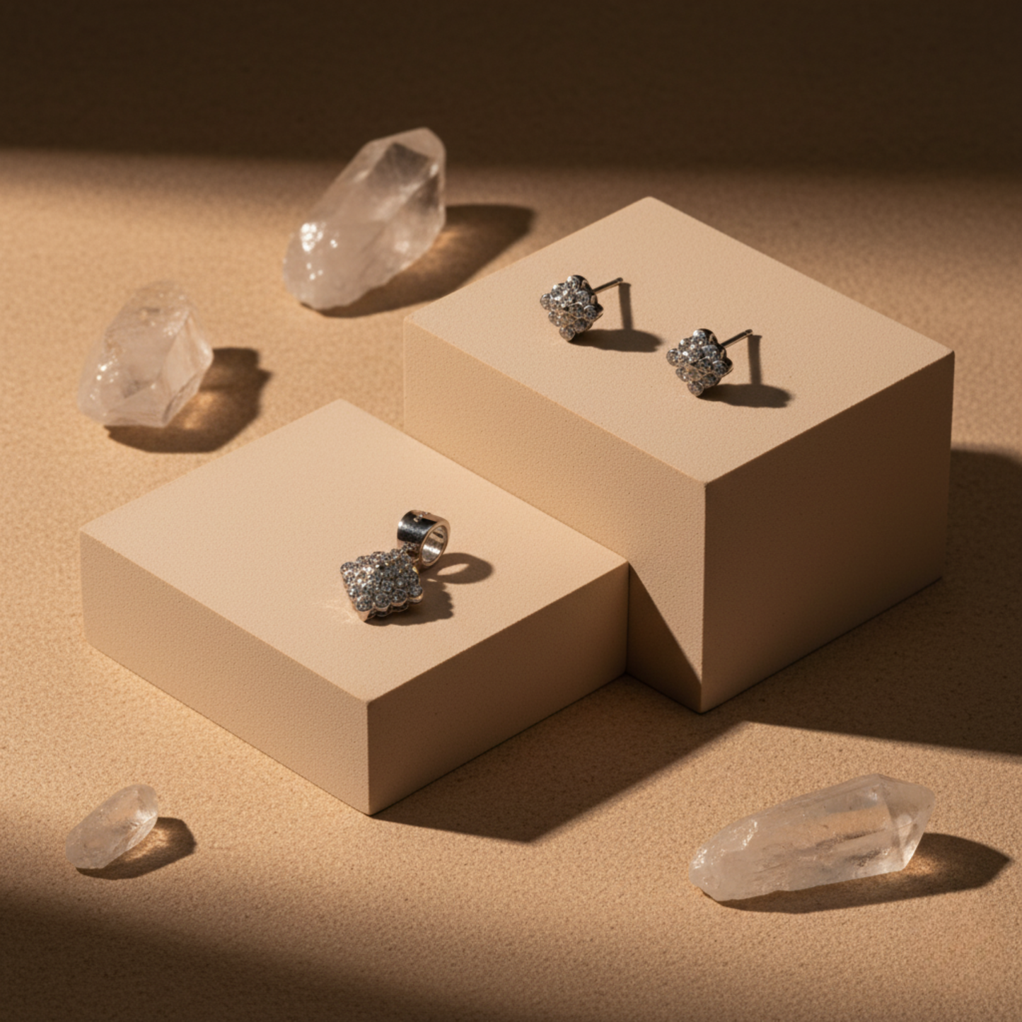 Luxe Pavé Cluster Sterling Set