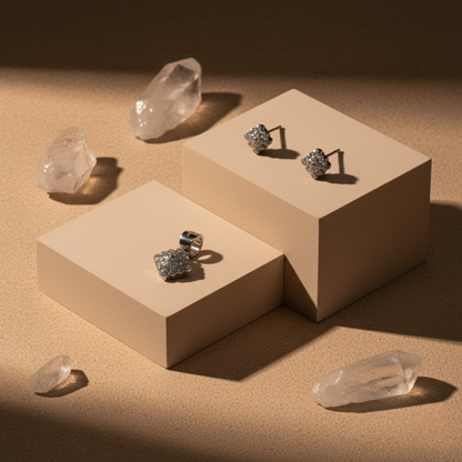 Luxe Pavé Cluster Sterling Set