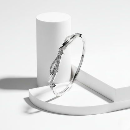 Starlight Ribbon Pave Rigid Bracelet