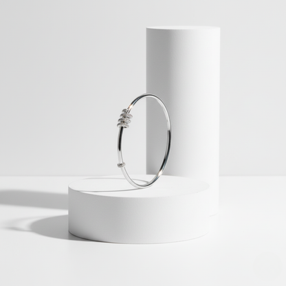 Spiral Pave Stack Rigid Bracelet