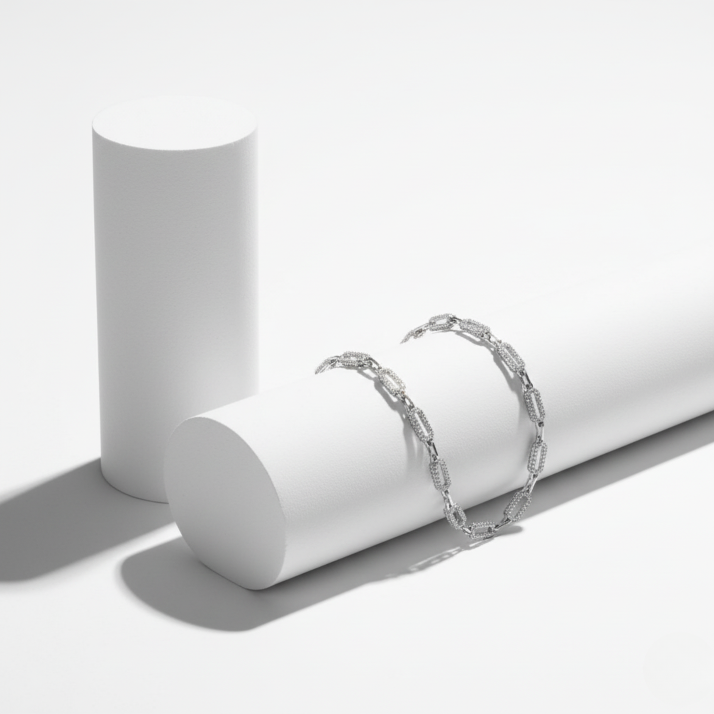 Pavé Elongated Link Chain Bracelet