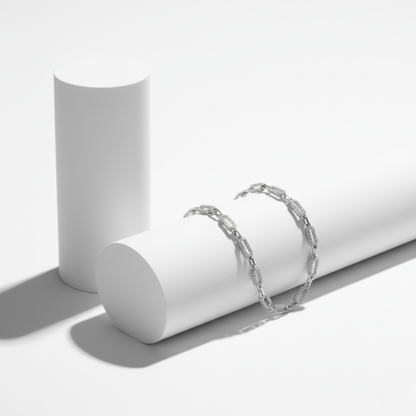 Pavé Elongated Link Chain Bracelet