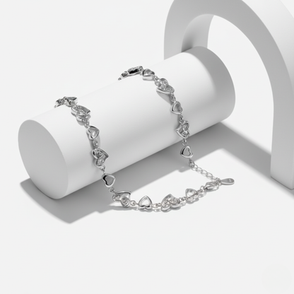 Interlocking Love Heart Link Bracelet