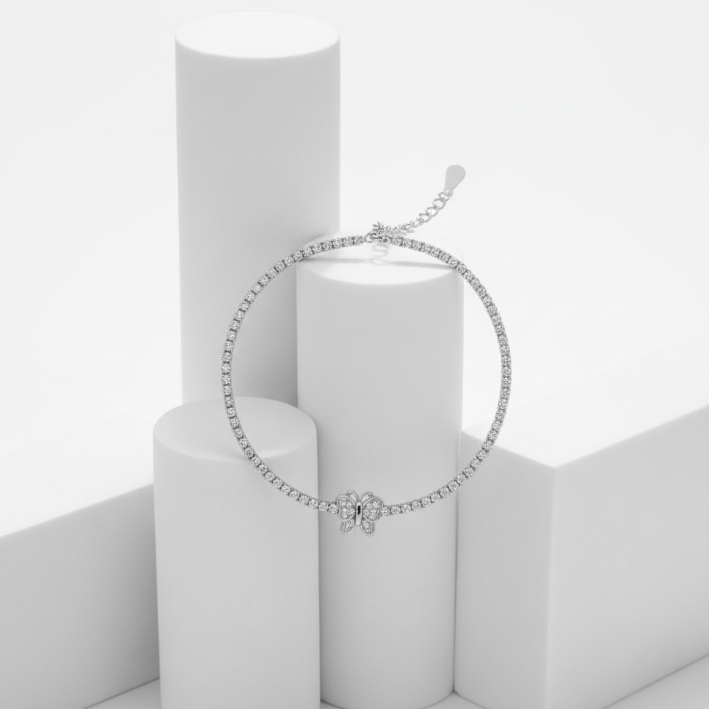 Pavé Butterfly Tennis Line Bracelet