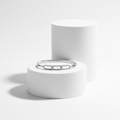 Luxe Pave Link Rigid Bracelet