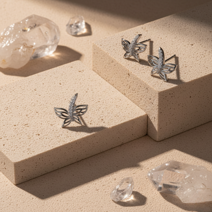 Whisper Wing Pavé Sterling Set