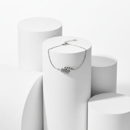 Pavé Laurel Branch Link Bracelet