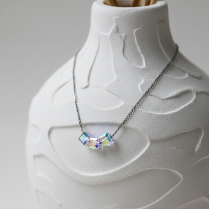 Trio Aurora Prism Cube Necklace