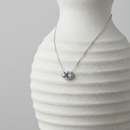 Vintage Crystal Cluster Solitaire Necklace