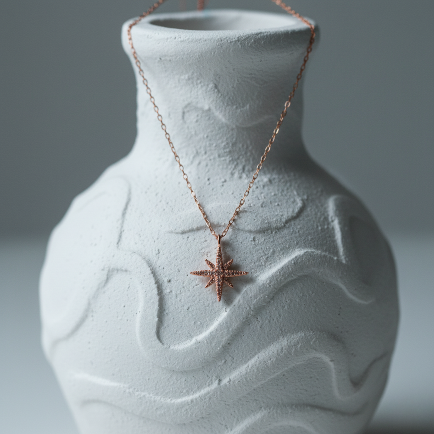 Blushing Pavé Starburst Necklace