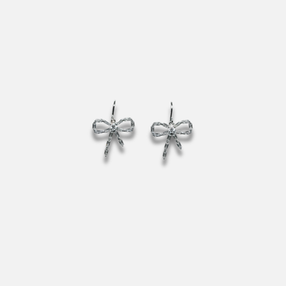 Pavé Bow Drop Earrings