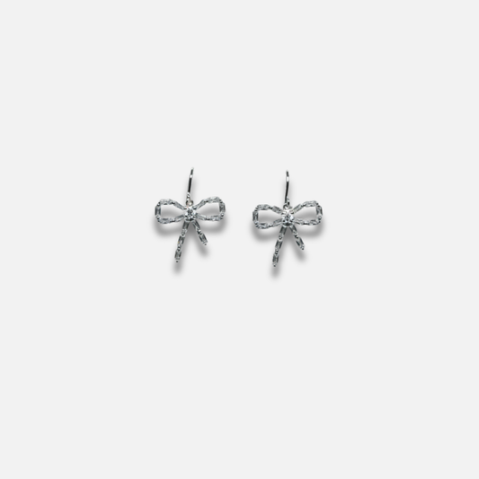 Pavé Bow Drop Earrings