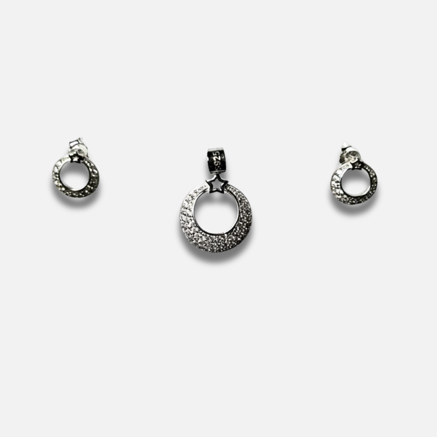 Celestial Pavé Circle Sterling Set