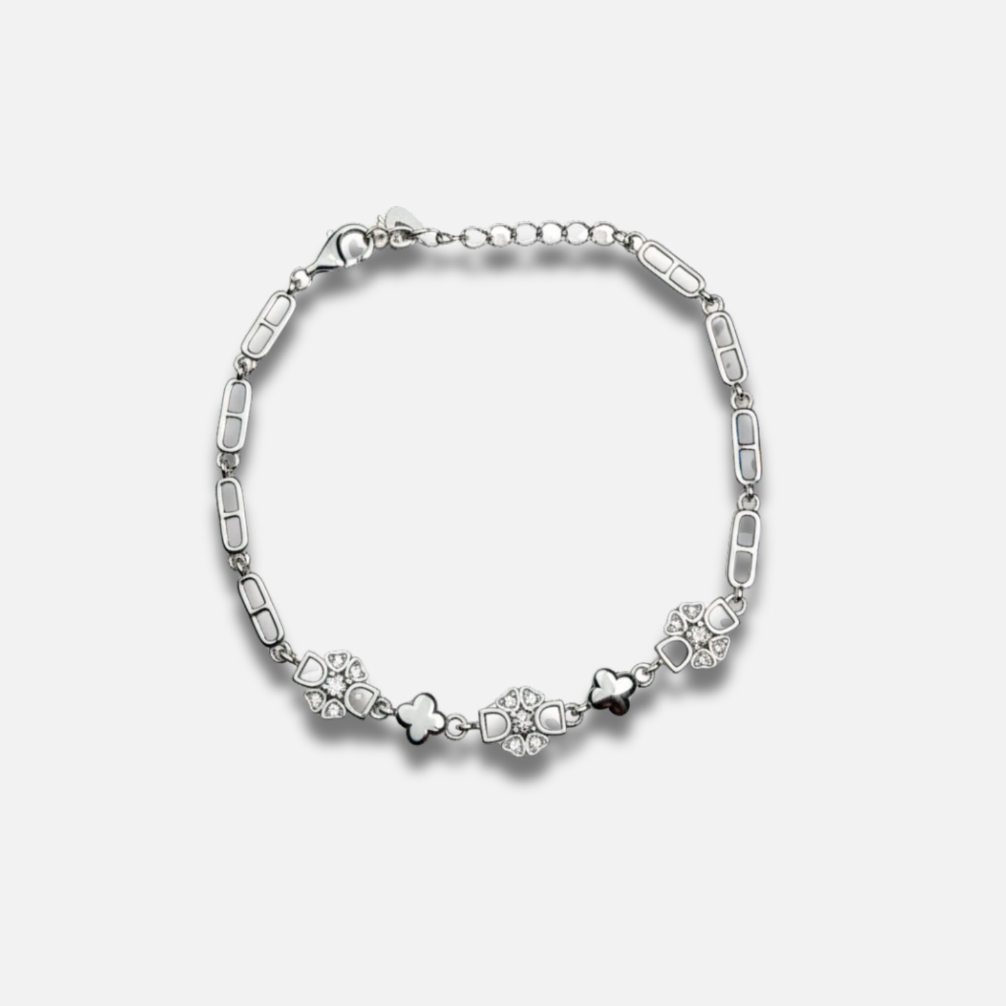 Monochrome Clover Link Bracelet