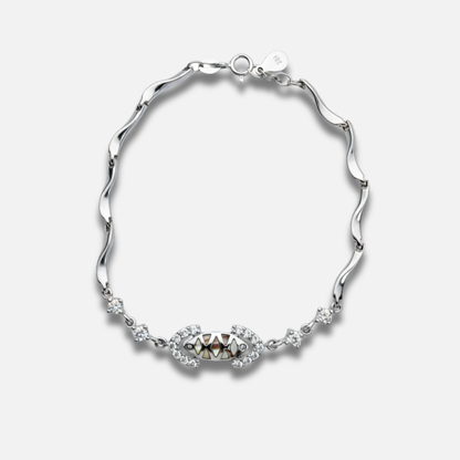 Flowing Wave Gemstone Link Bracelet