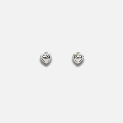 Halo Heart Charm Studs