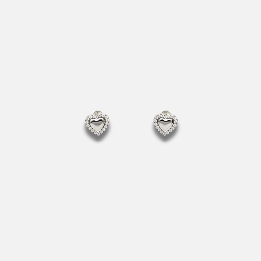 Halo Heart Charm Studs