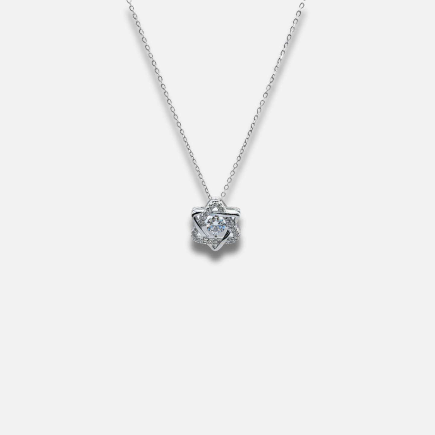 Radiant Star Solitaire Pendant Necklace