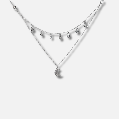 Starlight Layered Crescent Moon Necklace