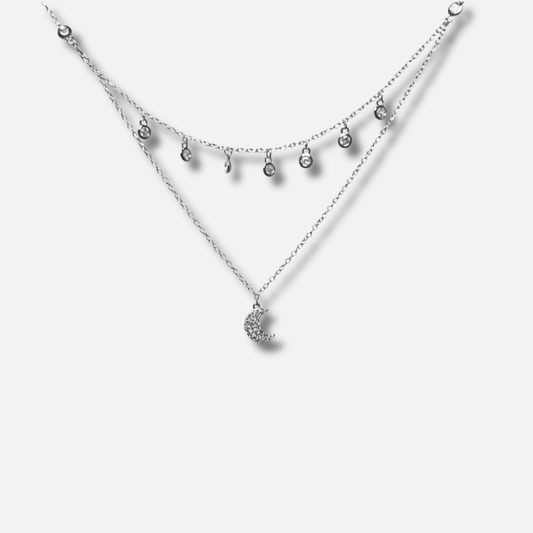 Starlight Layered Crescent Moon Necklace