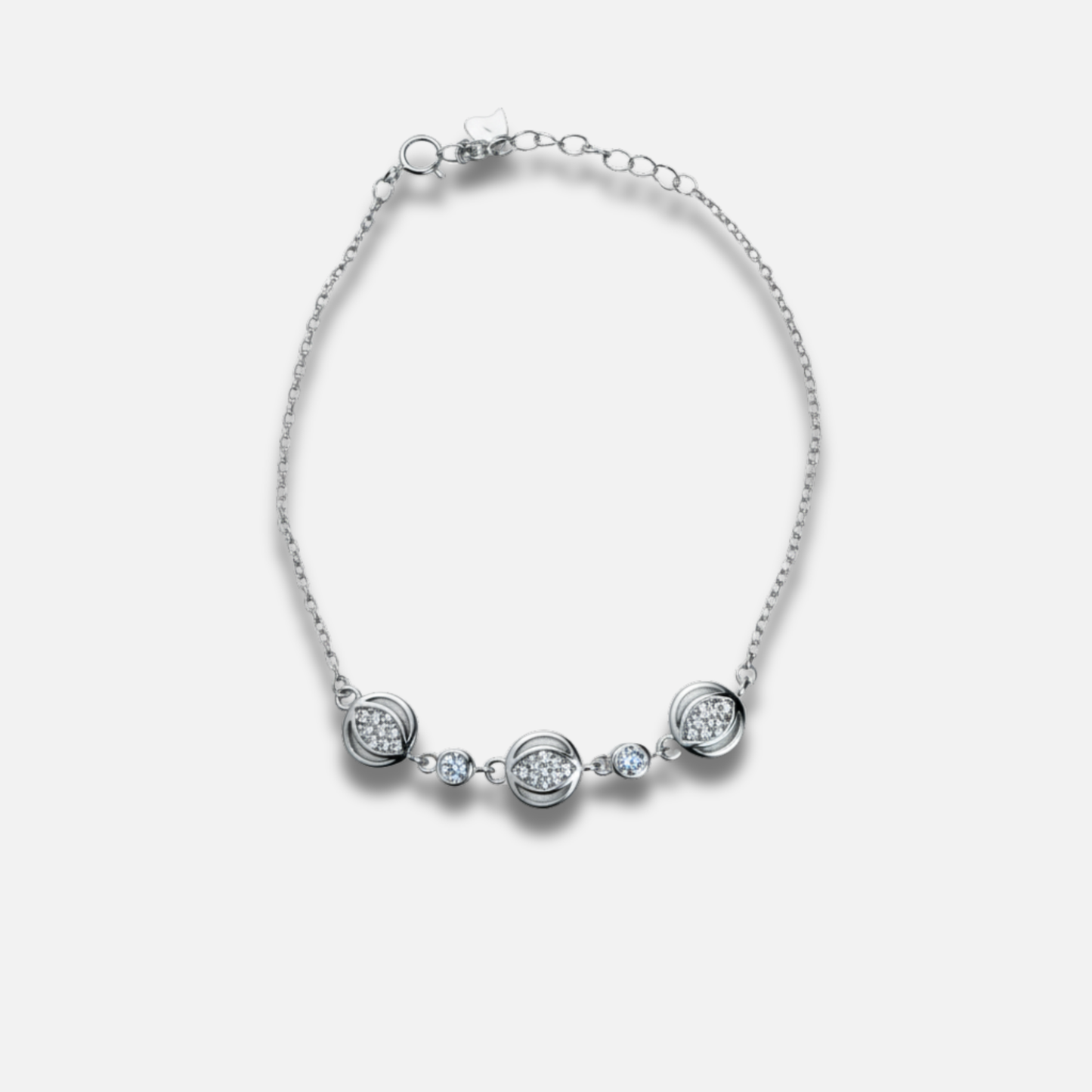 Orbital Triple Cluster Link Bracelet