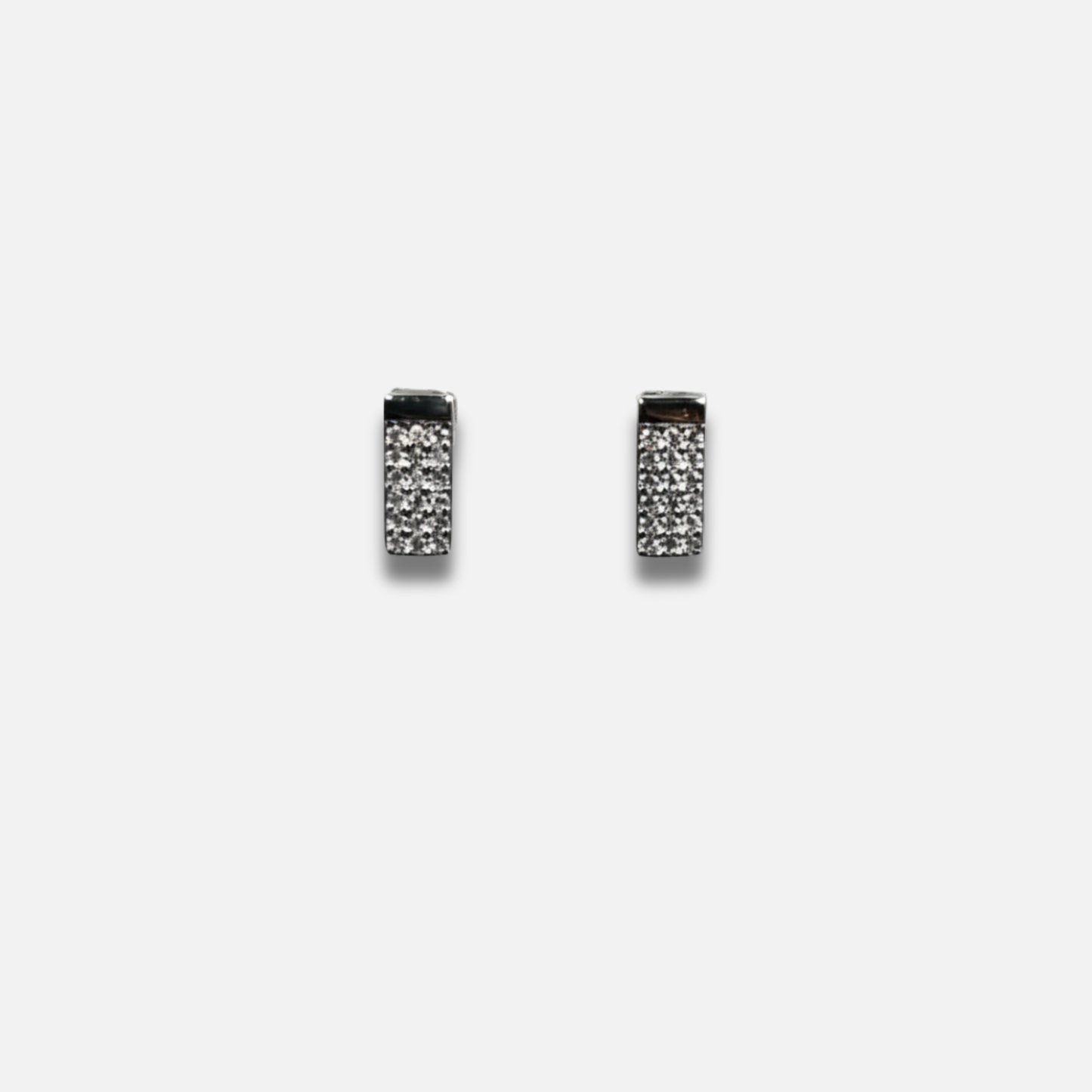 Triple-Row Pavé Bar Studs