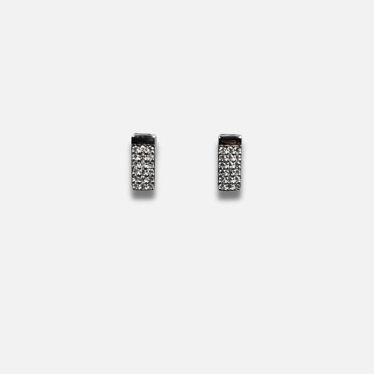Triple-Row Pavé Bar Studs