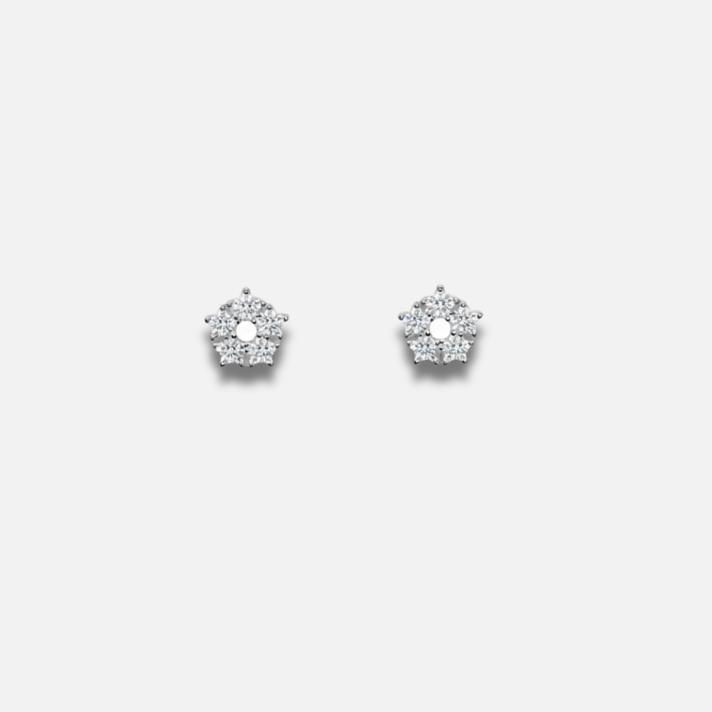 Pavé Five-Petal Flower Studs