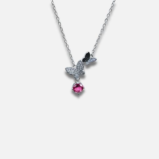 Radiant Flutter Pink Gem Necklace