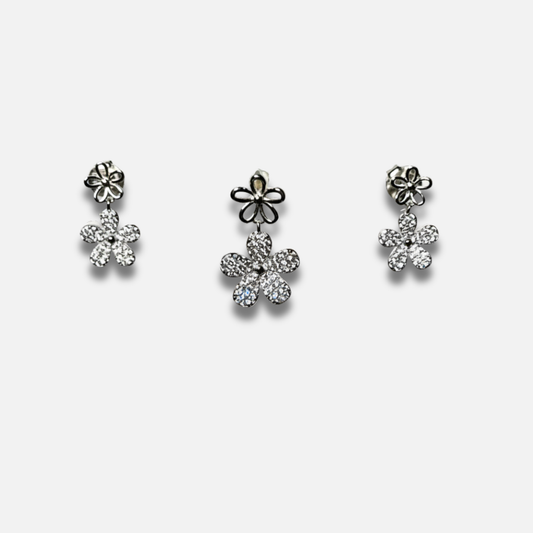 Dainty Daisy Drop Sterling Set