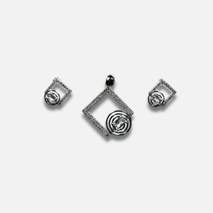 Architectural Pavé Square Jewelry Set