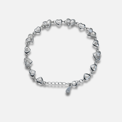 Interlocking Love Heart Link Bracelet